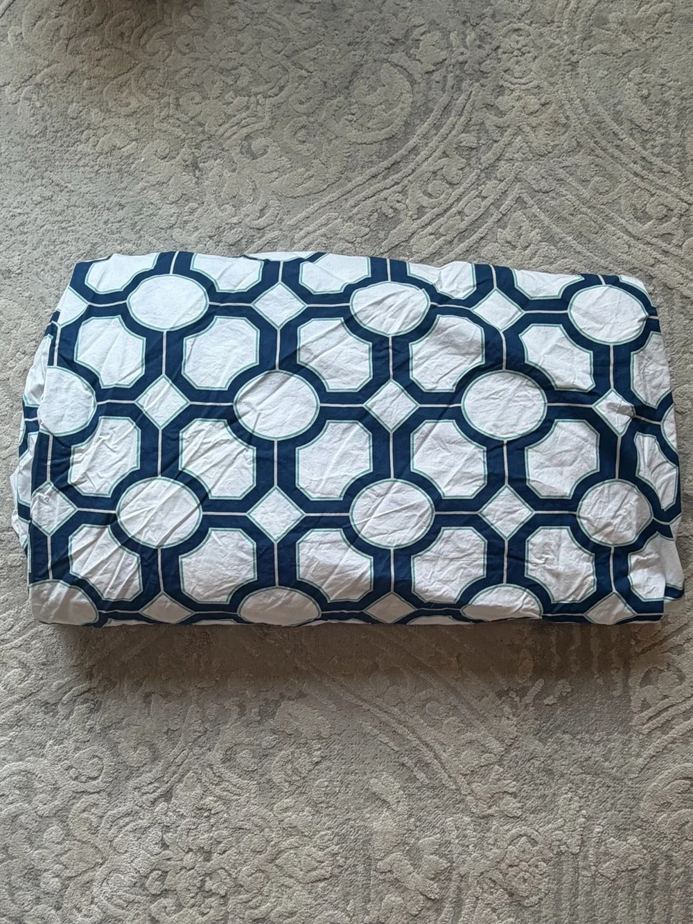 Pottery Barn Nova Geo Navy and White King/Cal King Duvet Cover